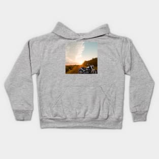 The motorcycle and the road Kids Hoodie